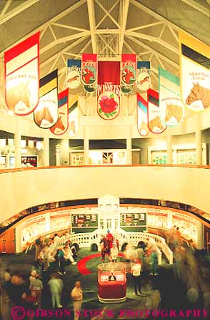 Stock Photo #14139: keywords -  animal animals bet bets betters betting churchill course courses downs gamble gambling horse horses interior jockey jockeys kentucky landmark louisville mammal mammals museum museums people race racer racers races racing track tracks vert