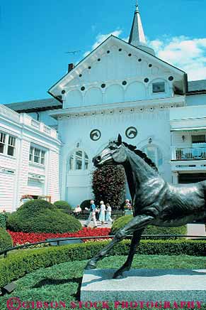 Stock Photo #14142: keywords -  animal animals architecture bet bets betters betting building churchill clubhouse course courses downs gamble gambling horse horses jockey jockeys kentucky landmark louisville mammal mammals metal near ornate paint painted people race racer racers races racing statue statues track tracks vert white