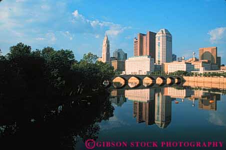 Stock Photo #7653: keywords -  america american architecture building buildings business center cities city cityscape cityscapes columbus downtown high horz modern new office ohio reflect reflection reflects rise river scioto skyline skylines urban usa water