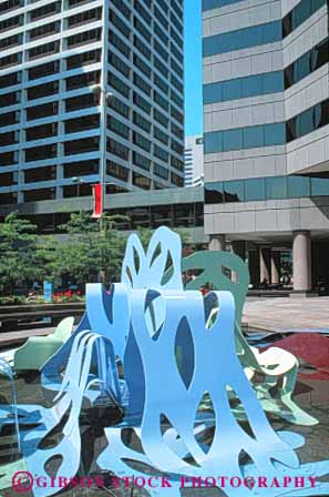 Stock Photo #7656: keywords -  america american architecture building buildings business center cincinnati cities city cityscape cityscapes downtown high modern new office ohio public rise sculpture story urban usa vert