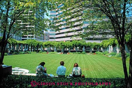 Stock Photo #7657: keywords - america american and architecture building buildings business center cincinnati cities city cityscape cityscapes downtown gamble grass green high horz lawn modern new office ohio park people plaza proctor relax rise sunny urban usa warm
