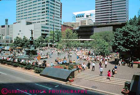 Stock Photo #11808: keywords - afternoon cincinnati downtown eat eating fountain horz lunch lunchtime ohio people plaza plazas relax relaxing sit sitting social square summer