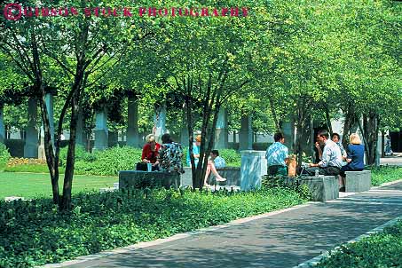 Stock Photo #11809: keywords -  and cincinnati gamble green horz in lunch lunchtime ohio people plaza plazas proctor relaxing shade shady social summer tree trees
