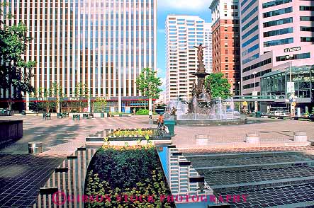 Stock Photo #19047: keywords - architecture buildings business businesses cincinnati cities city commercial downtown fountain horz office offices ohio plaza plazas public square urban