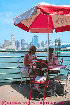 Stock Photo #11810: keywords -  (in across cafe cafes cincinnati costumer covington customers deck dine dining eat eating friday ky) ohio outdoor outside people relax relaxing restaurant restaurants river rivers social summer tgi umbrella vert view warm women