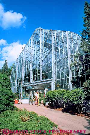 Stock Photo #17599: keywords -  botanical building buildings cincinnati conservatories conservatory eden garden glass greenhouse greenhouses in krohn man nursery ohio park people person vert