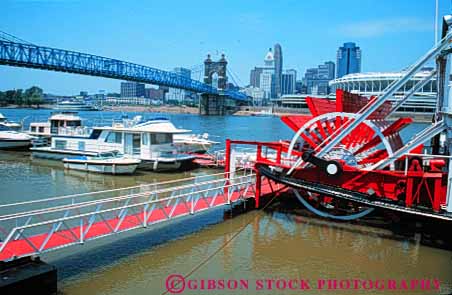Stock Photo #7659: keywords -  america american architecture boat building buildings business center cincinnati cities city cityscape cityscapes downtown horz marina modern new ohio paddle river riverboat riverboats skyline skylines urban usa wheel