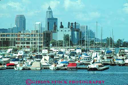 Stock Photo #7664: keywords -  america american architecture boat boats building buildings business center cities city cityscape cityscapes cleveland dock downtown erie harbor high horz lake marina marinas modern new office ohio rise skyline skylines urban usa water