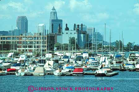 Stock Photo #7664: keywords - america american architecture boat boats building buildings business center cities city cityscape cityscapes cleveland dock downtown erie harbor high horz lake marina marinas modern new office ohio rise skyline skylines urban usa water