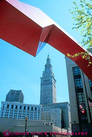 Stock Photo #11971: keywords -  and art building buildings cities city cleveland downtown office ohio public sculpture sculptures terminal tower urban vert
