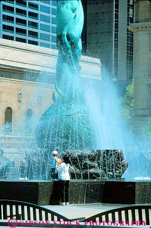 Stock Photo #11975: keywords -  and building buildings child children cities city cleveland downtown fountain fountains memorial mother ohio people plaza plazas urban vert water woman