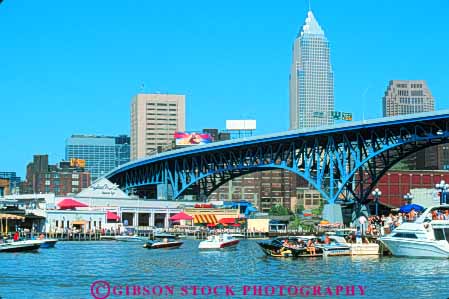 Stock Photo #7665: keywords -  america american architecture boat boating boats building buildings business cafe cafes center cities city cityscape cityscapes cleveland cuyahoga dine dining downtown flats gather gathering high horz modern new office ohio recreation relax restaurant restaurants rise river skyline skylines social summer urban usa