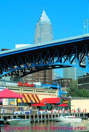 Stock Photo #7666: keywords -  america american architecture boat boating boats building buildings business cafe center cities city cityscape cityscapes cleveland cuyahoga dine dining downtown flats gather gathering high modern new office ohio recreation relax restaurant restaurants rise river skyline skylines social summer urban usa vert