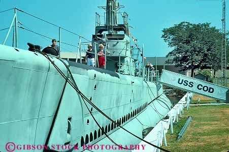 Stock Photo #19075: keywords -  cities city cleveland cod downtown great historic horz ii lakes military navy ohio old people person ship ships state submarine submarines tour touring tours two urban uss vintage war waterfront world
