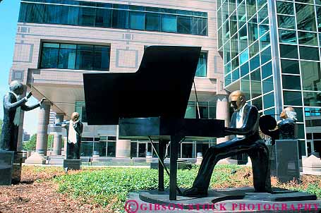 Stock Photo #11988: keywords - cities city cleveland downtown garden horz in music musician musicians north ohio people person plaza plazas point sculpture sculptures urban
