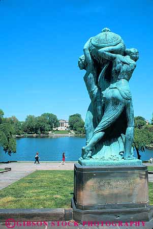 Stock Photo #11994: keywords - art cities city cleveland municipal museum museums near ohio park parks pond ponds public sculpture sculptures vert wade