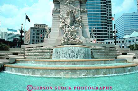 Stock Photo #13707: keywords -  american and building buildings comemmoates comemmorate comemmorating downtown fountain fountains heritage historic history honor honors horz indiana indianapolis memorials monument monuments sailor sailors soldier soldiers statue statues stone war wars