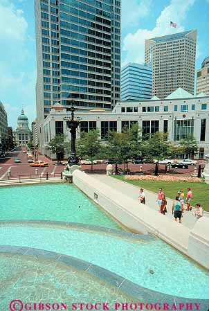 Stock Photo #11946: keywords -  and downtown fountain indiana indianapolis midwest monument people plaza plazas pool sailors soldiers summer urban vert water