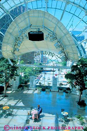 Stock Photo #17547: keywords -  artsgarden atrium glass high indiana indianapolis inside large people person relax relaxation relaxed relaxing skylight vert windows