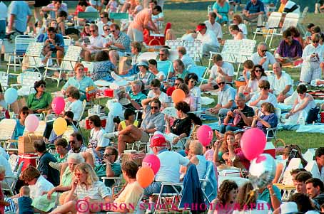 Stock Photo #11957: keywords - (near audience chairs concert concerts conner dusk evening group groups horz indiana indianapolis indianapolis) lots many near nobelsville outdoor outside people perform performance picnic prairie summer symphony