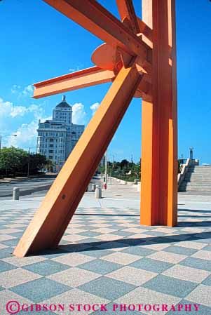 Stock Photo #7672: keywords -  america american angle angles architecture building buildings business center cities city cityscape cityscapes downtown geometric geometry metal milwaukee modern new orange sculpture urban usa vert wisconsin