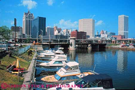 Stock Photo #7679: keywords -  america american architecture boat boats building buildings business center cities city cityscape cityscapes dock docks downtown high horz marina marinas milwaukee modern new office rise river skyline skylines urban usa water wisconsin