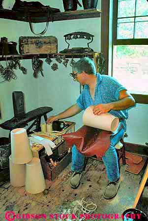 Stock Photo #14190: keywords -  amish attraction country craft crafts craftsman craftsmen demonstrate demonstrates demonstrating dutch handicraft handicrafts heritage historic history lancaster landis leather living make maker makes making male man museum museums occupation occupations old pennsylvania portray portrays shop skill skilled skills style tan tanner tanning tans tourist trade tradition traditional traveler vert work workers working works