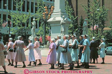 Stock Photo #14197: keywords - amish attraction clothes clothing country dress dutch group groups heritage horz lancaster mennoite penn pennsylvania square together tourist tradition traditional traveler woman women