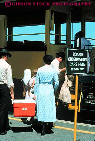 Stock Photo #14208: keywords -  amish attraction board boarding boards country cultural culture destination dress dutch families family heritage mennonite pennsylvania railroad sign signs station stations strasburg tourist train travel traveler vert