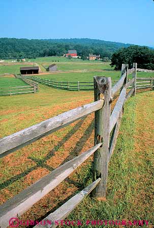 Stock Photo #14222: keywords - agriculture barn barns building buildings country countryside farm farming farms fence fences landscape line linear lines parallel pattern pennsylvania rail ranch ranches remote rural scenery scenic split vert
