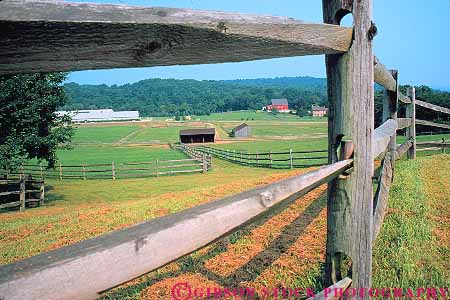 Stock Photo #14223: keywords - agriculture barn barns building buildings country countryside farm farming farms fence fences horz landscape line linear lines parallel pattern pennsylvania rail ranch ranches remote rural scenery scenic split