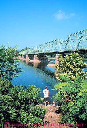 Stock Photo #14231: keywords -  bridge bridges delaware destination fish fisherman fishes fishing freshwater hope man new pennsylvania recreation river rivers shore sport sports summer tourist travel vert water