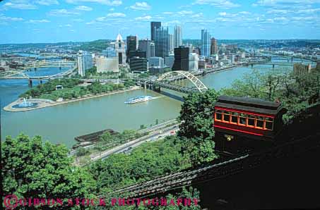 Stock Photo #7682: keywords -  america american architecture building buildings business center cities city cityscape cityscapes downtown duquesne high hill horz incline lift modern monongahela monongohela new office pennsylvania pittsburgh public rise river skyline skylines slope train tram transport transportation urban usa water