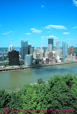 Stock Photo #7684: keywords - america american architecture building buildings business center cities city cityscape cityscapes downtown high modern monongahela monongohela new office pennsylvania pittsburgh rise river skyline skylines urban usa vert