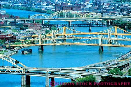 Stock Photo #11205: keywords -  across allegheny bridge bridges center cities city cityscape cityscapes connect connects crosses downtown highway horz multiple over pennsylvania pittsburgh river series span spans street streets transportation urban