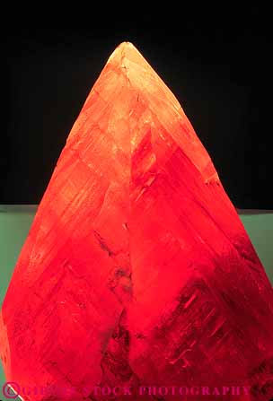 Stock Photo #11218: keywords -  calcite carnegie display exhibit formation mineral minerals museum museums pennsylvania pittsburgh point pointed red shape solid triangle vert