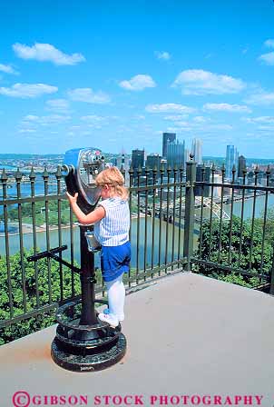 Stock Photo #11226: keywords -  cities city cityscape cityscapes downtown girl look looking overview pennsylvania pittsburgh released see seeing skyline skylines telescope telescopes urban using vert view viewing viewpoint vision