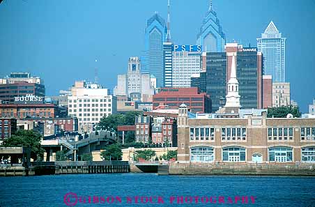 Stock Photo #12769: keywords -  buildings cities city cityscape cityscapes delaware downtown horz pennsylvania philadelphia river rivers skyline skylines urban water