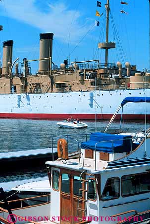 Stock Photo #12781: keywords -  boating boats historic landing marina motorboat near olympia penns pennsylvania philadelphia ship ships summer urban uss vert water waterfront