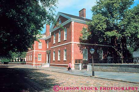Stock Photo #11201: keywords -  american architecture brick buildings colonial freedom hall heritage historic history horz independence library national old park parks pennsylvania philadelphia revolutionary site vintage war