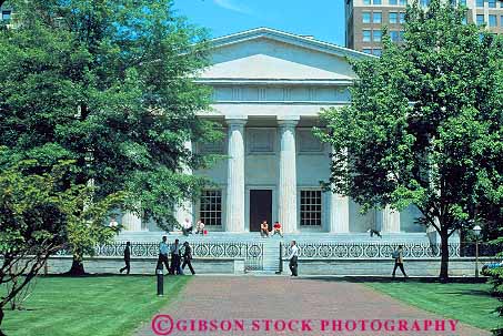 Stock Photo #11203: keywords -  american bank buildings colonial freedom hall heritage historic history horz in independence inindependence landmark national of old park parks pennsylvania people philadelphia revolutionary second site states united vintage war