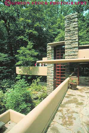 Stock Photo #14247: keywords - architect architecture building design designer designs falling fallingwater flw frank home house landmark lloyd ohiopyle pennsylvania style vert water wright