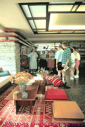 Stock Photo #14248: keywords -  architect architecture building design designer designs falling fallingwater flw frank group groups guide guided home house interior landmark lloyd ohiopyle pennsylvania style tour touring tourist tourists vert water wright