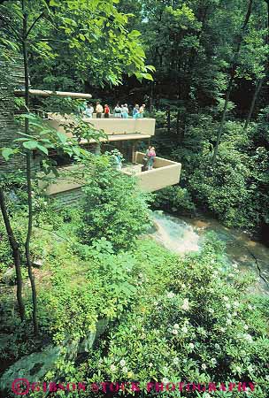 Stock Photo #14249: keywords - architect architecture building design designer designs falling fallingwater flw frank home house landmark lloyd ohiopyle pennsylvania people style vert water wright