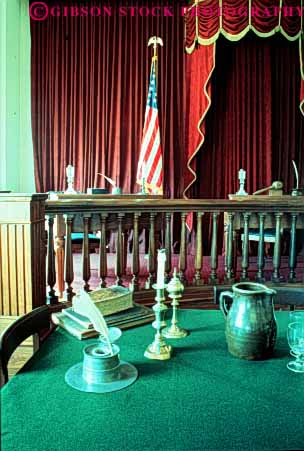 Stock Photo #3380: keywords -  antique building capitol courtroom historic history illinois interior old springfield state vert