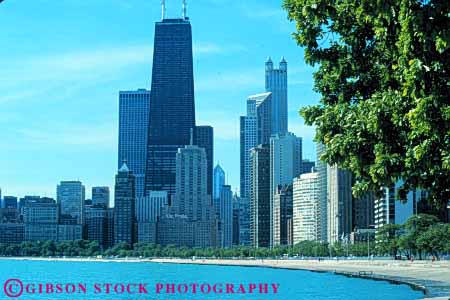 Stock Photo #7699: keywords -  america american architecture building buildings business center chicago cities city cityscape cityscapes downtown high horz illinois lakeshore modern new office rise skyline skylines urban usa