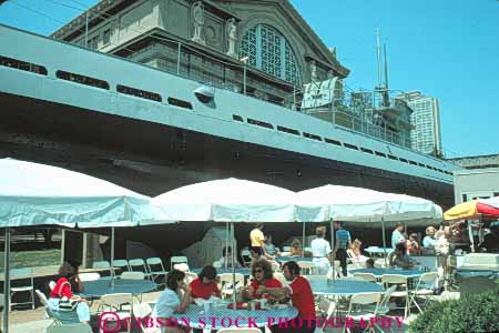 Stock Photo #8985: keywords -  and cafe cafes chicago dine dining horz illinois industry museum next of outdoor outside restaurant restaurants science submarine summer