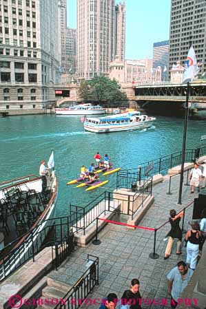 Stock Photo #8991: keywords -  boat boating boats chicago downtown illinois leisure outdoor outside people recreation river sport sports summer vert water