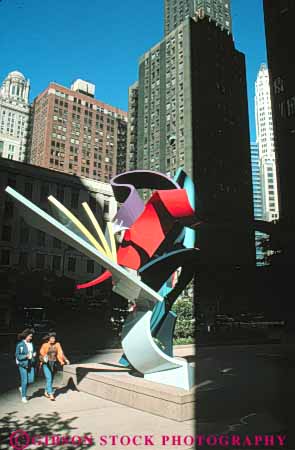 Stock Photo #9006: keywords - art arts chicago cities city downtown illinois pedestrians public sculpture sculptures splash urban vert