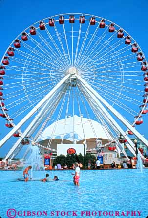 Stock Photo #9030: keywords -  activities activity amusement and attraction chicago circle circular circumference ferris fountain fun game games illinois navy park pier play pond radial radially radius recreation ride rides round spooks summer symmetrical symmetry tourist travel vert water wheel